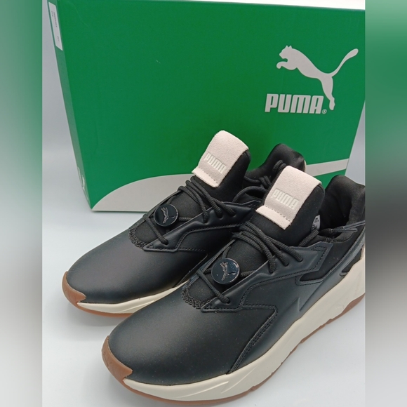 Puma Shoes - PUMA Women's Fier Nitro Leather Shoes Black/ Pristine Size 7 NEW
